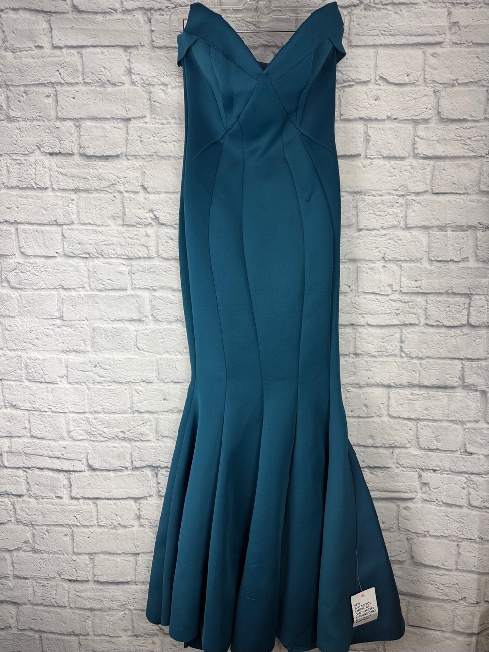 ASOS Designs Teal Off-Shoulder Mermaid Evening Dress Size NWT